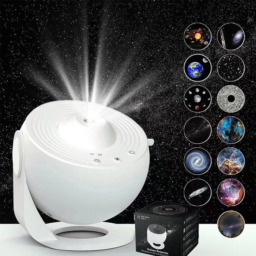 13 in 1 Star Projector, Night Light Galaxy Projector Starry Sky Projector 360° Rotate Planetarium Lamp For Kids Bedroom Deco HIP White