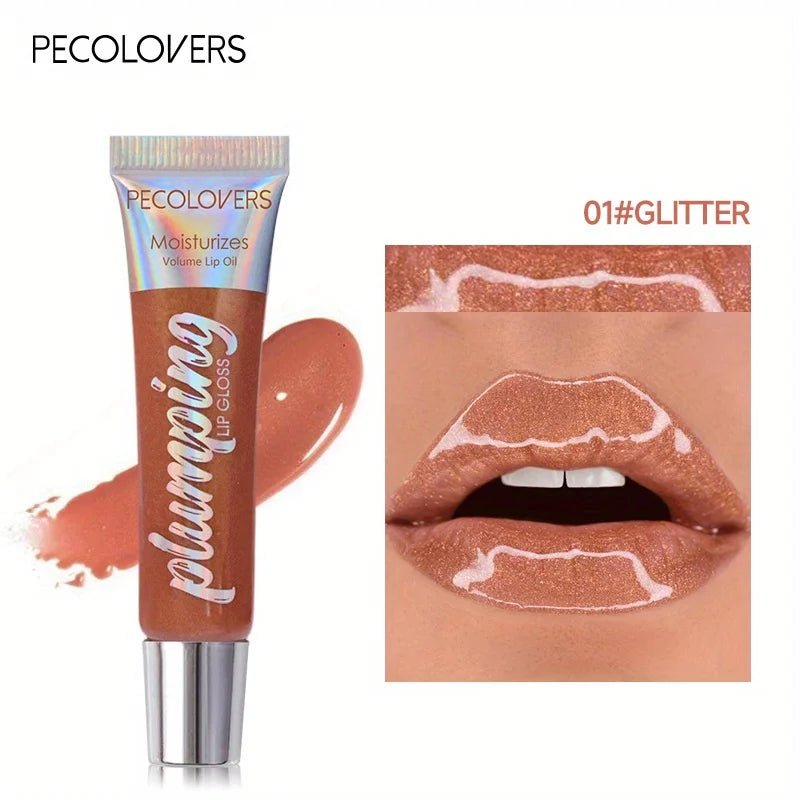 Shimmer Lip Oil Tinted For Fuller Lip Effect, Collagen Lip Gloss, Moisturizing Lip Care Extreme Volume Lip Essence Lips Enhancer HIP 01