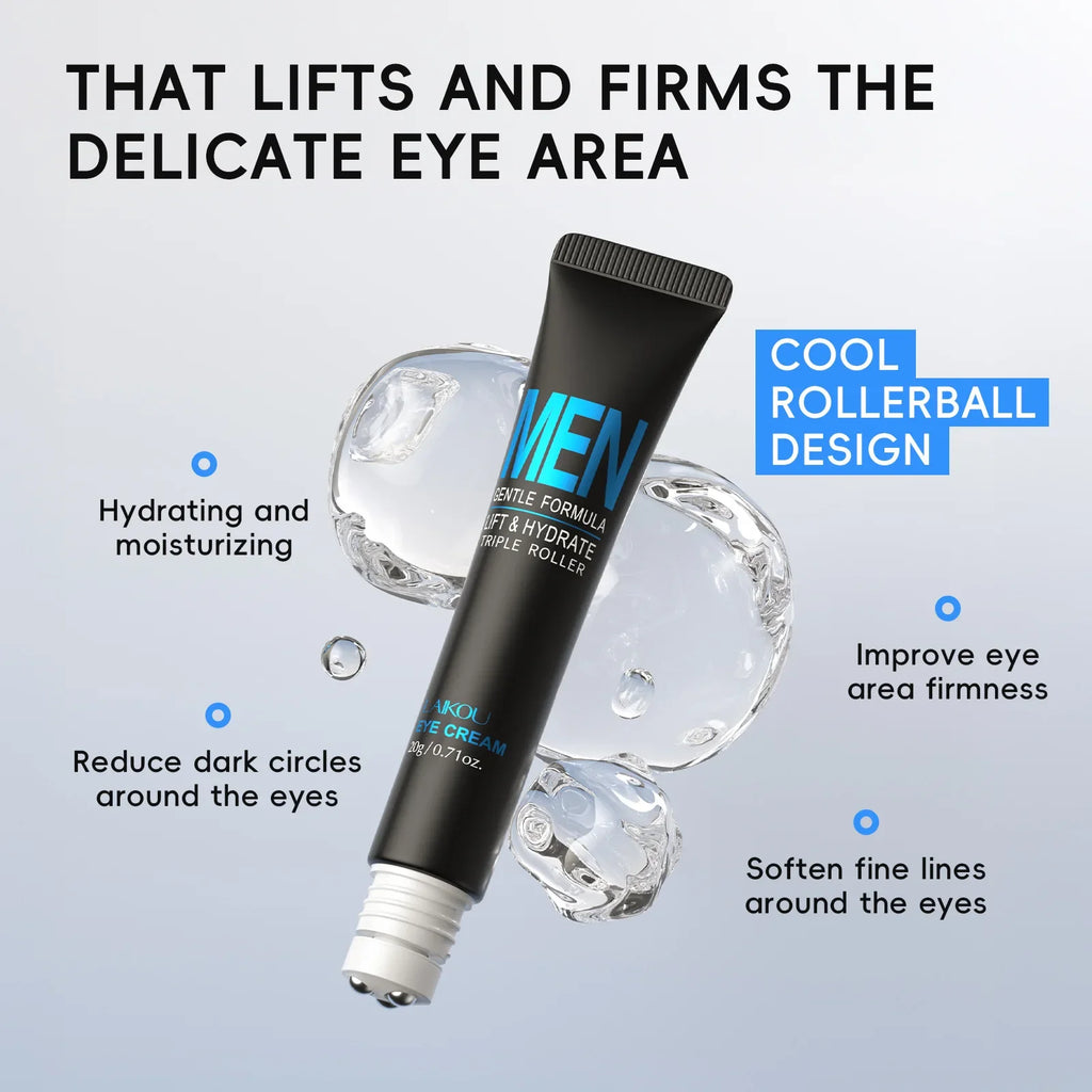 LAIKOU Men Eye Cream 20g | 3D Rollerball Hydrating Eye Care Men's Eye Cream HIP