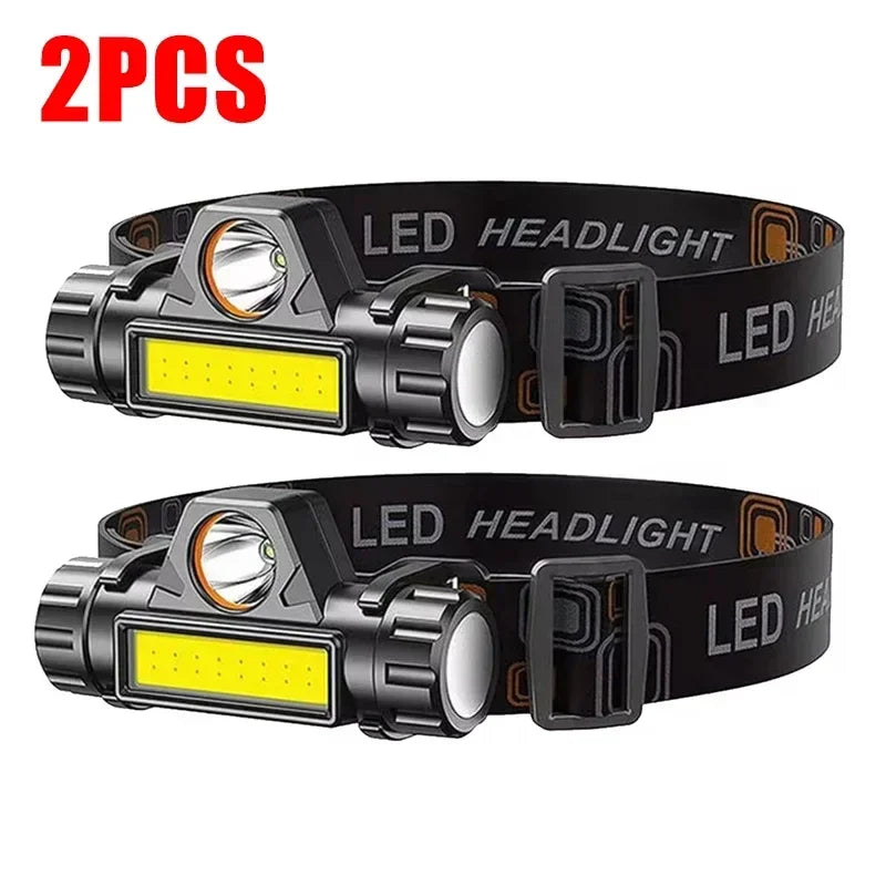 Rechargeable LED Headlamp – Magnetic, Waterproof, Outdoor LED Headlamp HIP C680-black-2pcs