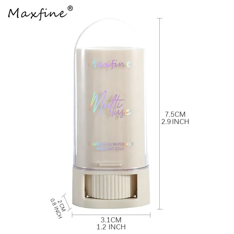 Shimmer Highlighter Stick Face Brightening Contour Stick Cream Glitter Makeup Waterproof Sweat-Proof Multi‑Use Cosmetic Makeup HIP