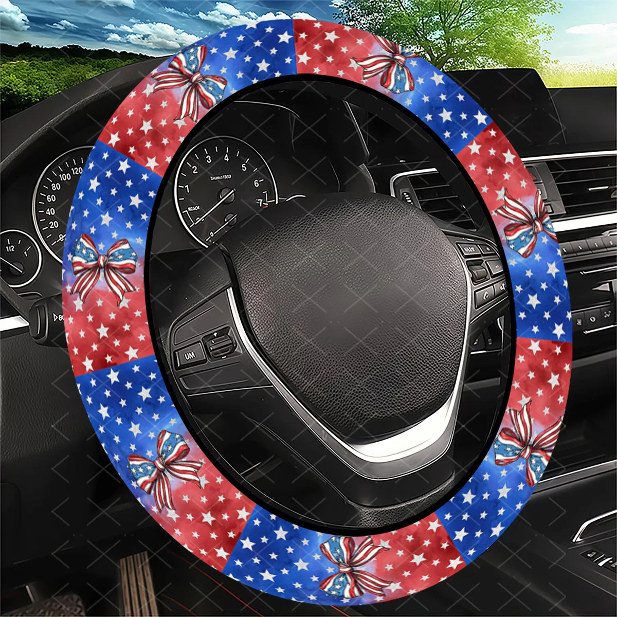 Patriotic American Flag Steering Wheel Cover – Anti-Slip Steering Wheel Cover HIP