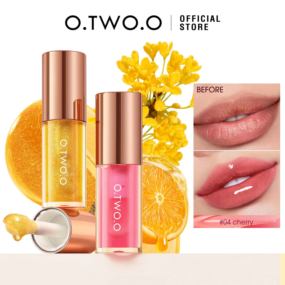 O.TWO.O Lip Oil Gloss Lip Plumper Makeup Moisturizing NonSticky Sexy Water Glossy Glitter Primer Tint Lip Balm Care Cosmetics HIP