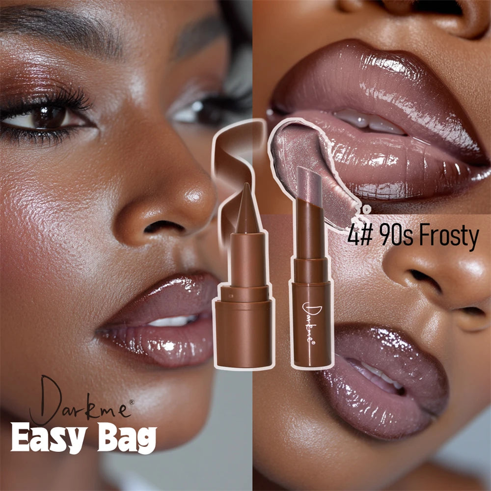 Tapered Tip Matte Lip Liner Pencil & Pearlescent Lipstick Set Long Lasting Waterproof Sparkling Professional Lip Makeup Duo HIP 04
