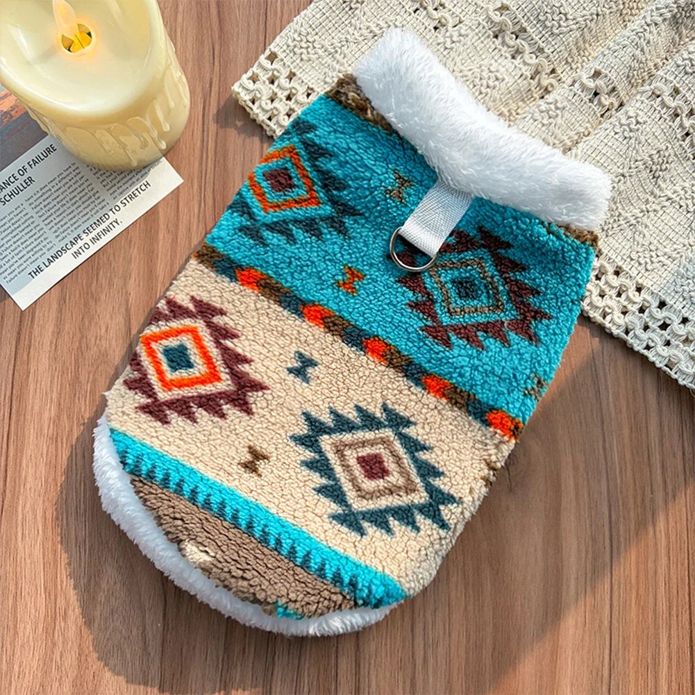 Medium Large Dogs Pullover Sweatshirt Print Fleece Cat Pet Clothes Hoodie XL-8XL Winter Warm Soft Puppy Knit Pattern Plush Vest HIP 02 XXL