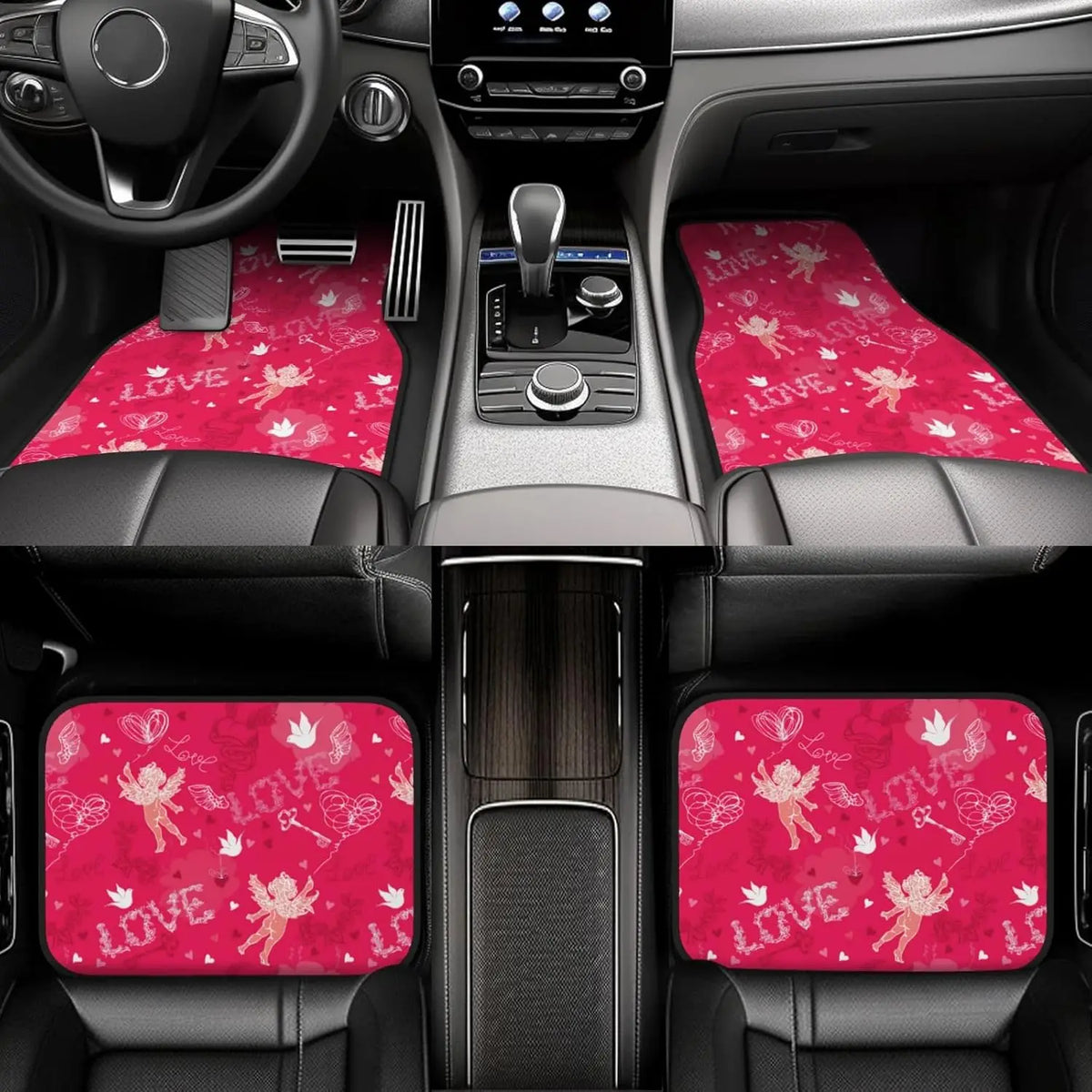 4-Piece Rubber Car Floor Mats – All Weather, Universal Fit Car Floor Mats HIP