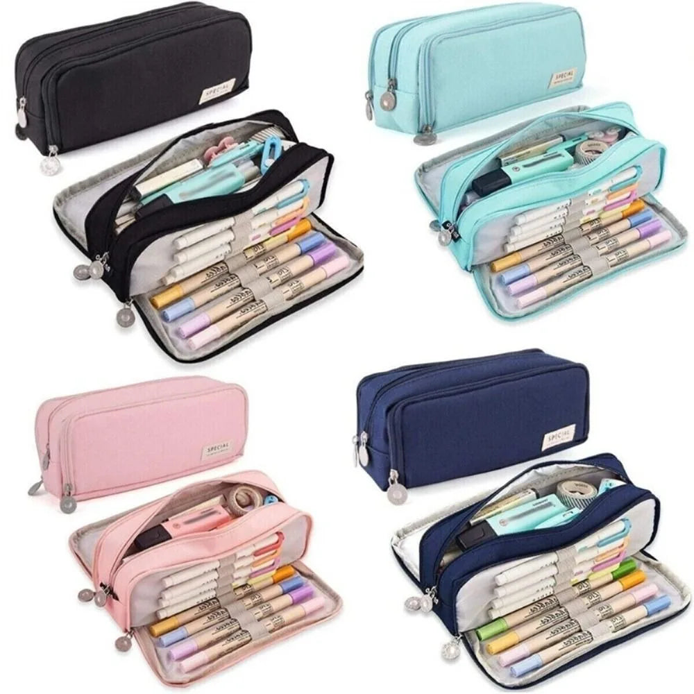 Large 3-Compartment Pencil Case – Oxford Fabric Pen Bag Pencil Case HIP