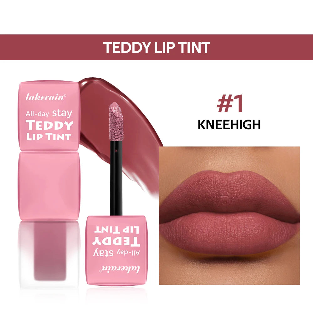 Teddy Tint Lip Color Tear Lip Gloss Super Stay Long-Lasting Coloring 12H Matte Texture Waterproof Lip Stain Lipstick Cosmetics HIP 1 Kneehigh