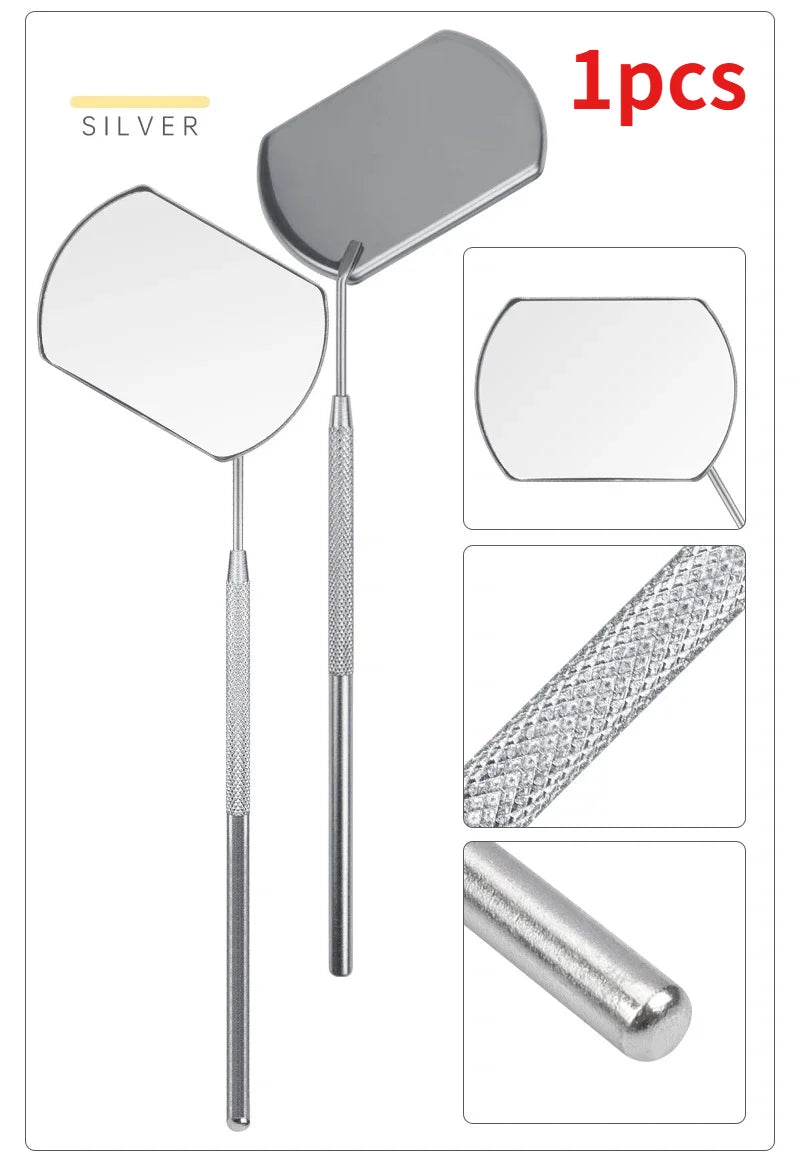 Magnifying Eyelash Extension Mirror – Stainless Steel Handle Lash Extension Mirror HIP C778-Silvery 1pcs