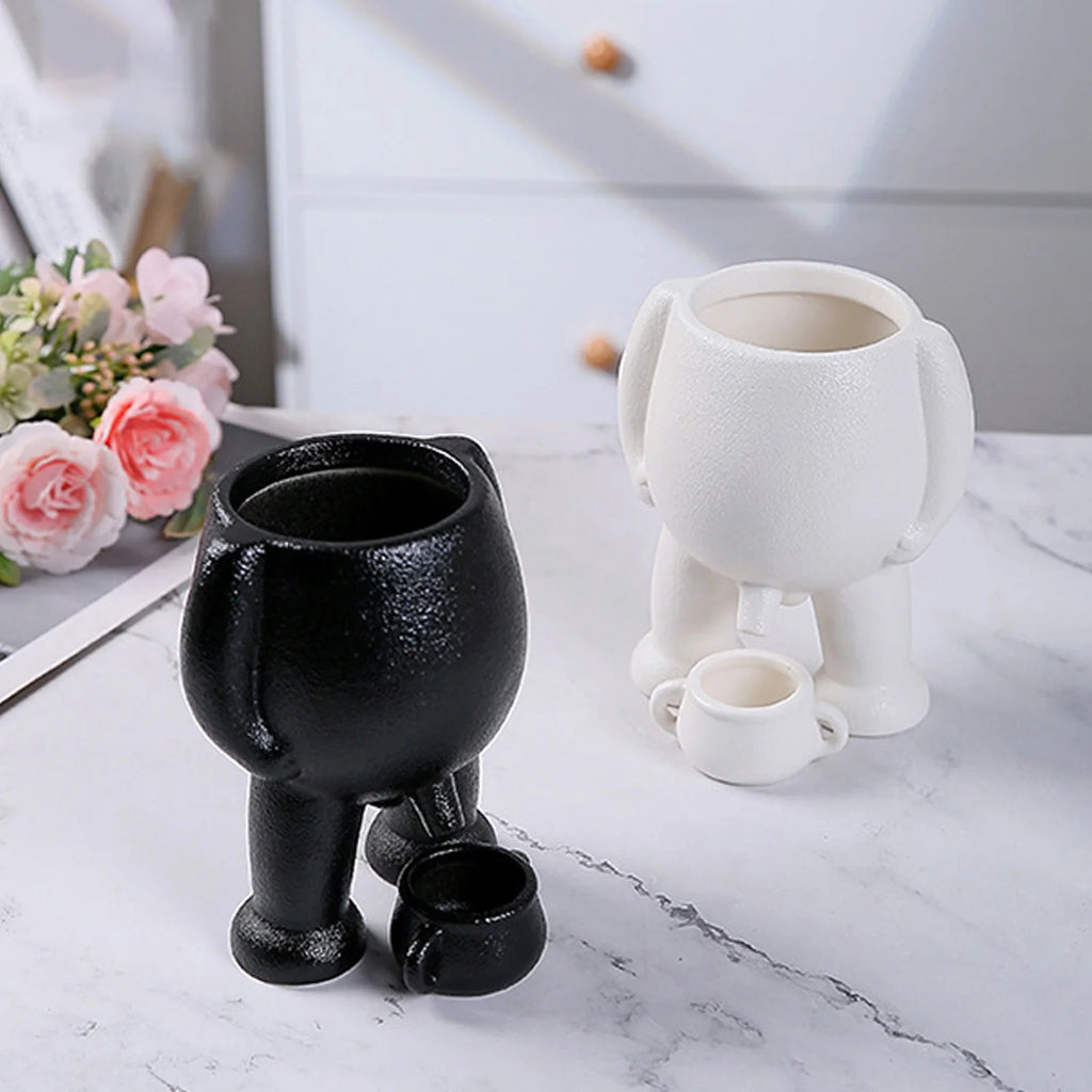 Ceramic Flower Pot Ceramic Flower Pot Simulation Innovative Little Man Pees Decoration Planter Pot for Office Desktop HIP