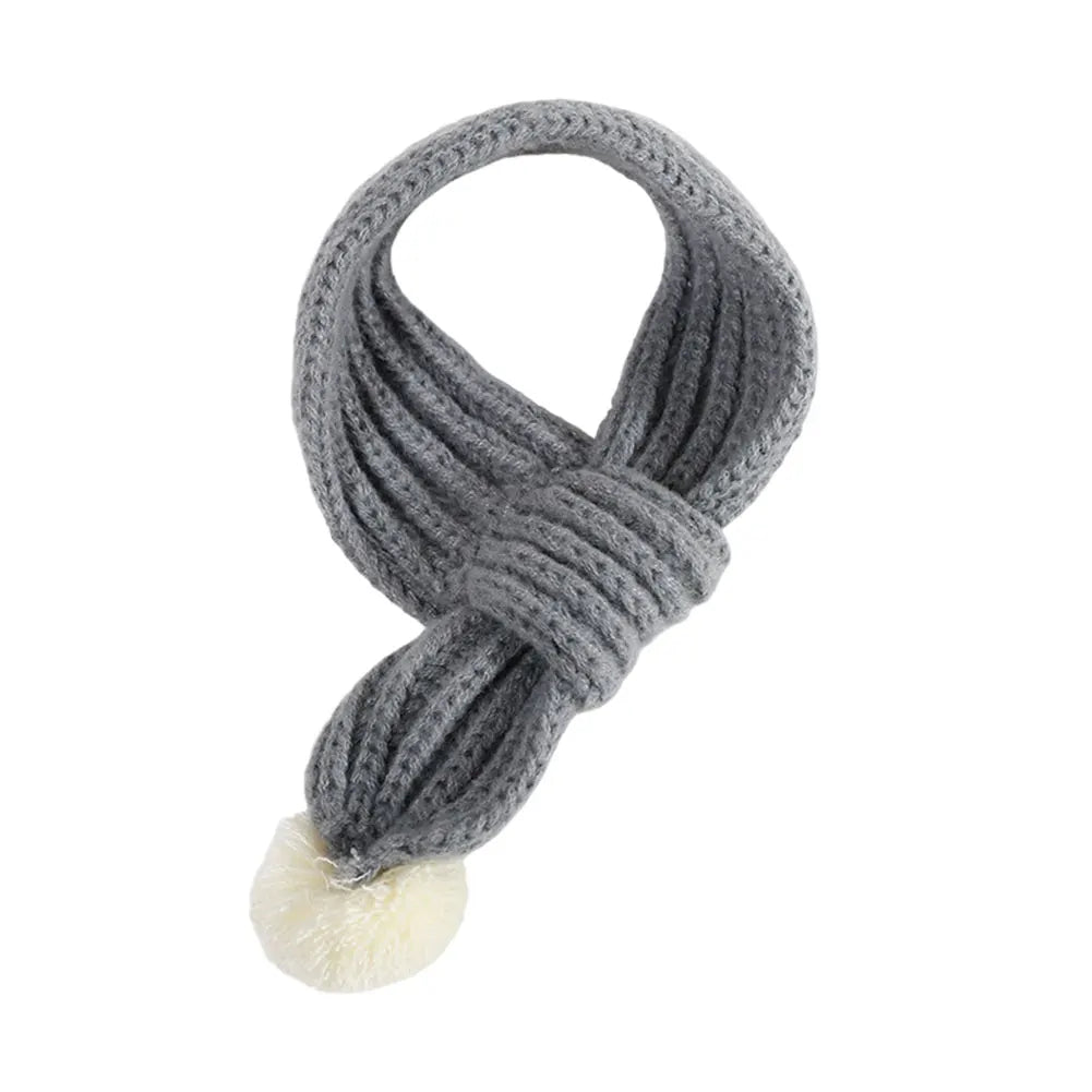 Winter Warm Knitted Pet Scarf Christmas Dog Scarf Universal Collar New Year Pet Scarf for Small Medium Dog Teddy Chihuahua HIP Gray S