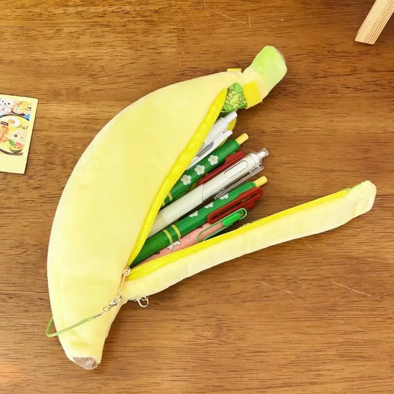 Kawaii Banana Plush Pencil Case – Cute Fruit Stationery Bag Plush Pencil Case HIP onesize