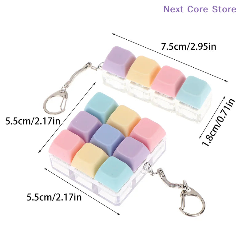 Macaron Keycap Keychain – Mechanical Click Sensory Fidget Toy Fidget Keychain Toy HIP
