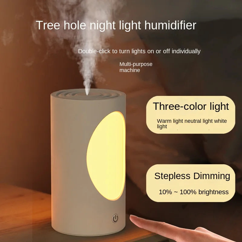 Tree Hole Humidifier – USB Night Light & Aromatherapy 600ml Mini Humidifier HIP