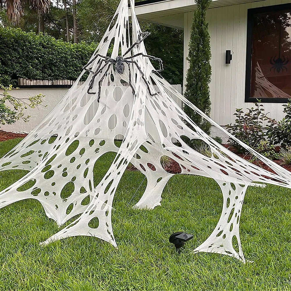 1Set 2/4m Halloween Decorations Outdoor Spider Web Giant Stretchy Netting Spider Webbing Ripped Cobweb Haunted House Prop Decor HIP