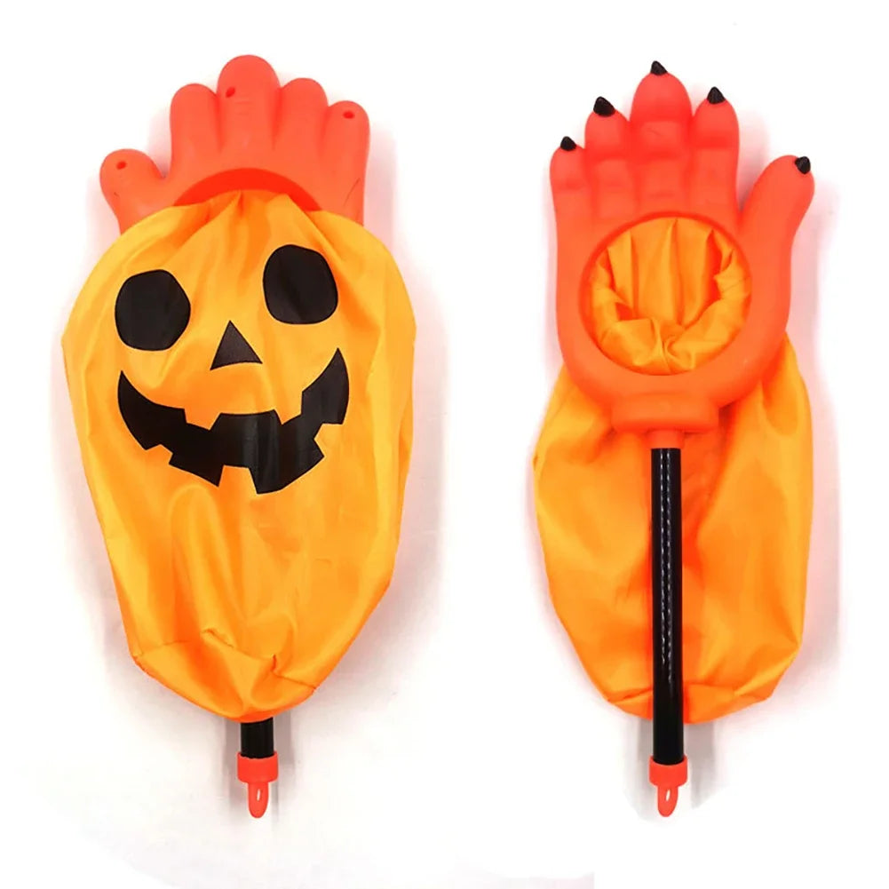 Large Capacity Halloween Pumpkin Treat Bag Claw Hand Design Reusable Candy Bag For Kids Trick‑or‑Treating Party Decoration Prop HIP