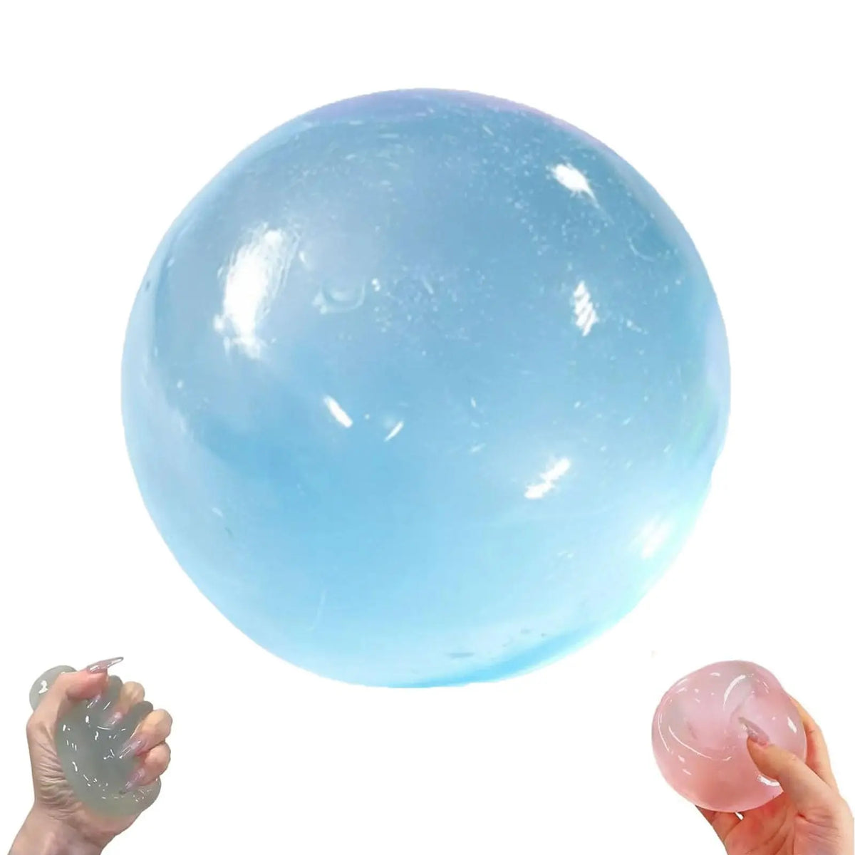 Maltose Mochi Squishy Fidget Toy – Soft Transparent Ball Squishy Fidget Toy HIP Blue 6CM