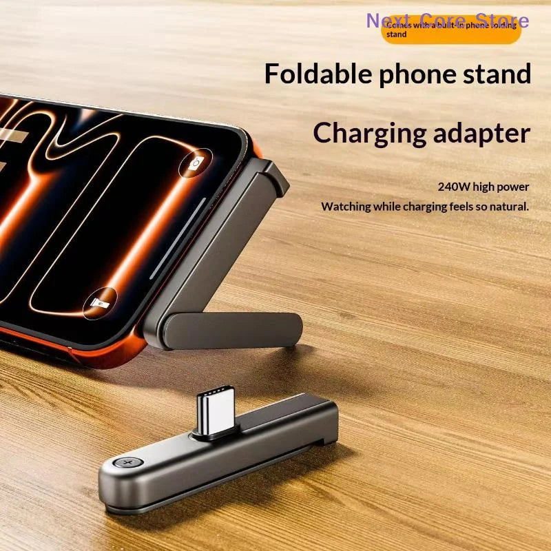 240W USB-C Fast Charging Adapter with Foldable Phone Stand USB-C Charging Adapter HIP