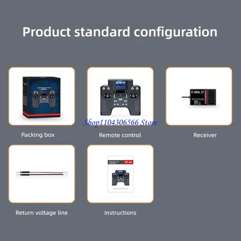 HT-8A 2.4G 8-Channel RC Transmitter & F-08A Receiver RC Transmitter HIP
