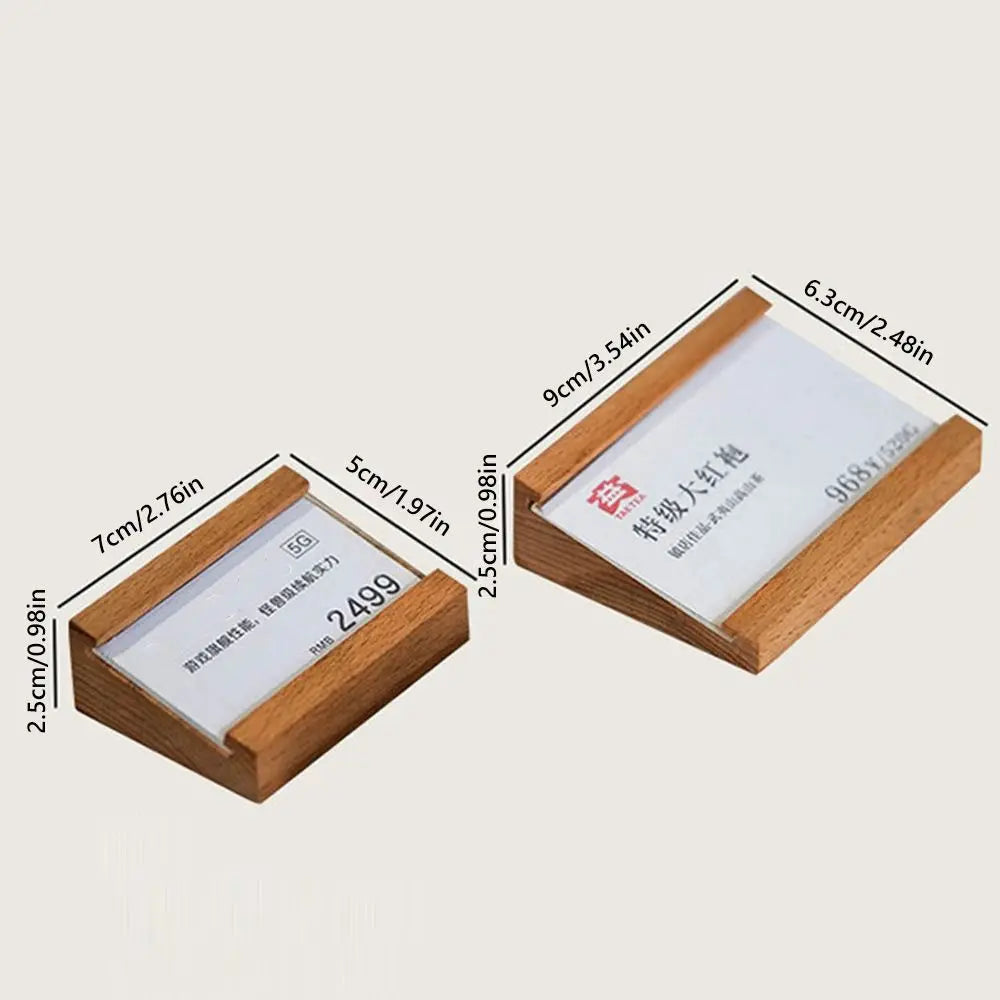 Wood Price Tag Holder Stand – Multi-Size Label Display Rack Label Display Stand HIP