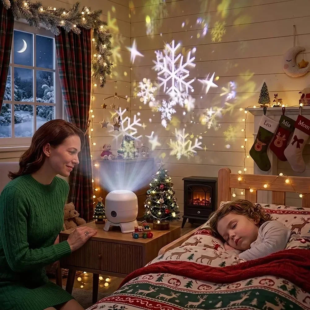 800Mah Usb Led Rotating Atmosphere Night Light Colorful Ocean Snowflake Christmas Projector For Bedroom HIP