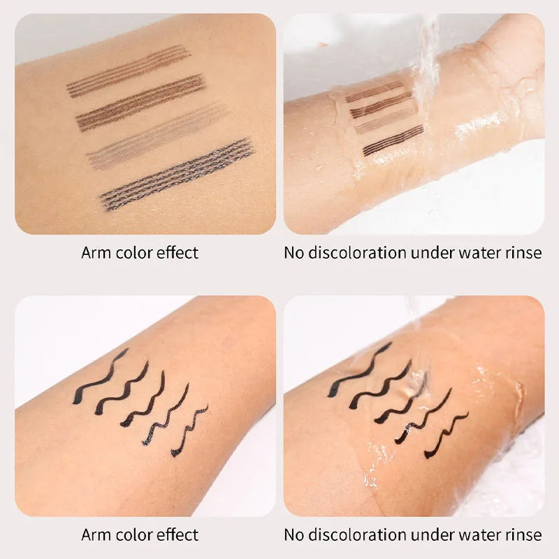 4 Fork Tip Eyebrow Eyeliner Pencil Waterproof 2IN1 4Point Microblading Liquid Wild Eyebrow Tattoo Pen Lasting Fine Sketch Makeup HIP