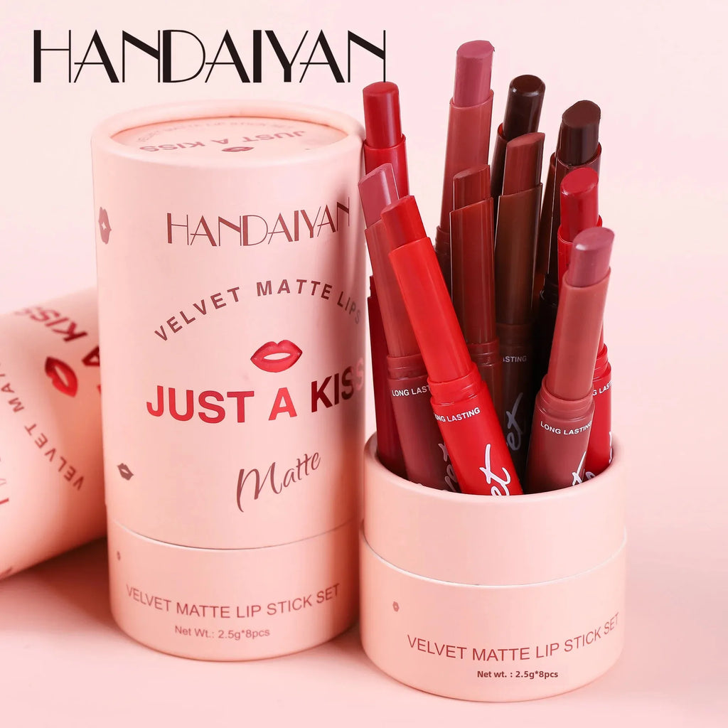 Handaiyan 8-Pc Velvet Matte Lipstick Gift Set | Long-Lasting Matte Lipstick Set HIP