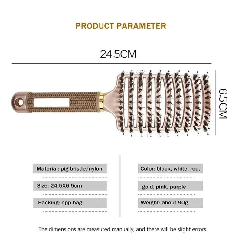 Nylon Bristle Detangling Hair Brush & Scalp Massage Comb Detangling Hair Brush HIP