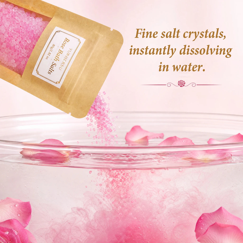 Rose Bath Salt with Essential Oil – Portable Spa Soak Rose Bath Salt HIP