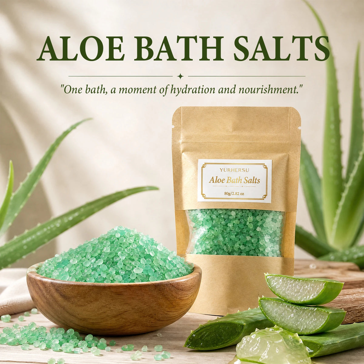 YURHERSU Aloe Color Bath Salts – Home Spa & Gift Idea Color Bath Salts HIP