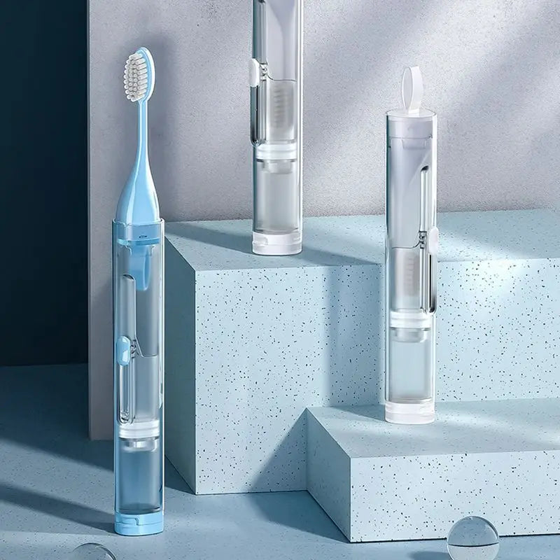 1PC Portable Folding Toothbrush Travel Toothbrush Set Creative Tooth Clean Tools Can Hold Toothpaste HIP