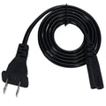 2-Pin US Plug Power Cable – 2 Prong Cord for Laptop & TV Power Cable HIP Black