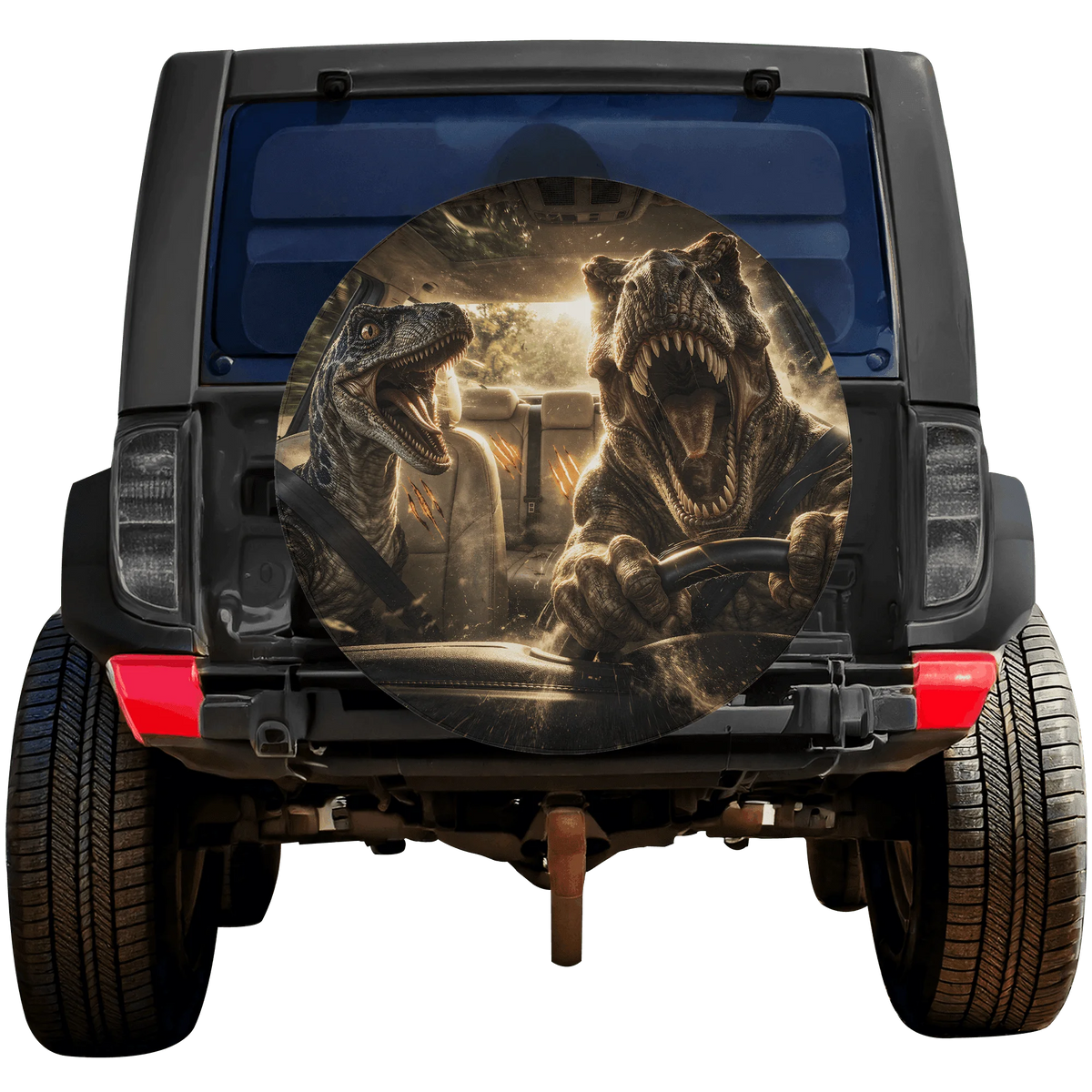 T-Rex Dinosaur Spare Tire Cover – UV Waterproof Blue 15 in Spare Tire Cover HIP