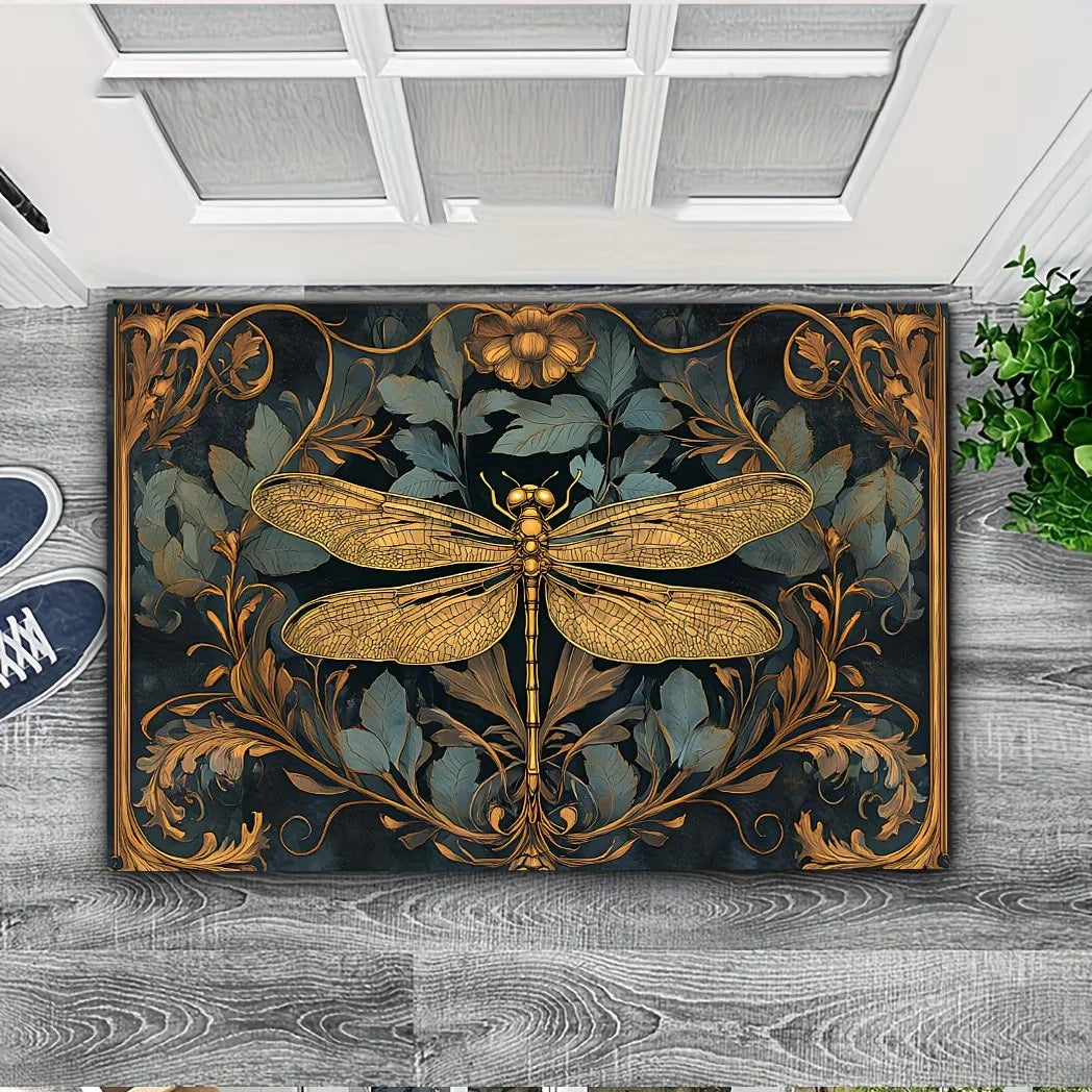 Dragonfly Non-Slip Door Mat – Washable Polyester Rug Decorative Door Mat HIP 1 40x60cm-Felt