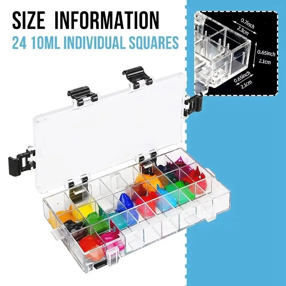 Airtight Watercolor Palette Tray – 12/24/36 Wells Leakproof Paint Palette Tray HIP