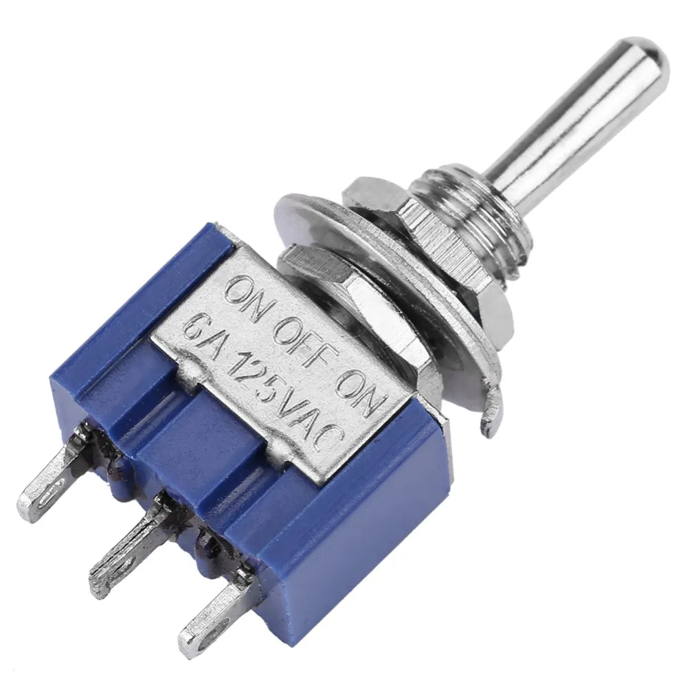 10-Pack SPDT Mini Toggle Switch 3-Pin ON/OFF/ON 6A 125VAC Mini Toggle Switch HIP