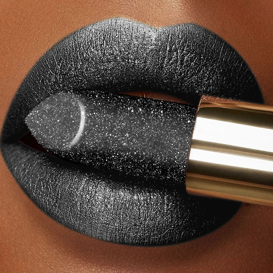 16 Colors 1PC Metallic Glitter Shiny Lipstick Lip Tint, Waterproof Senior Matte Lip Makeup Gifts for Women Cosmetic Lip Glaze HIP