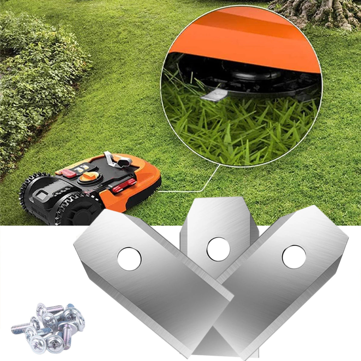 30-Pack Robot Mower Blades for Segway Navimow – Stainless Steel Robot Mower Blades HIP