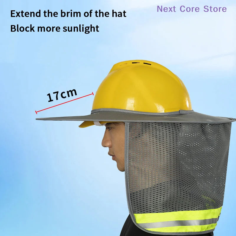 Safety Helmet Sun Shade Neck Shield with Reflective Stripe Safety Helmet Accessory HIP