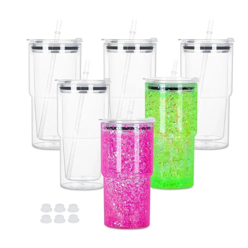 20oz DIY Snow Globe Tumbler – Double-Wall Mason Jar Cup Snow Globe Tumbler HIP