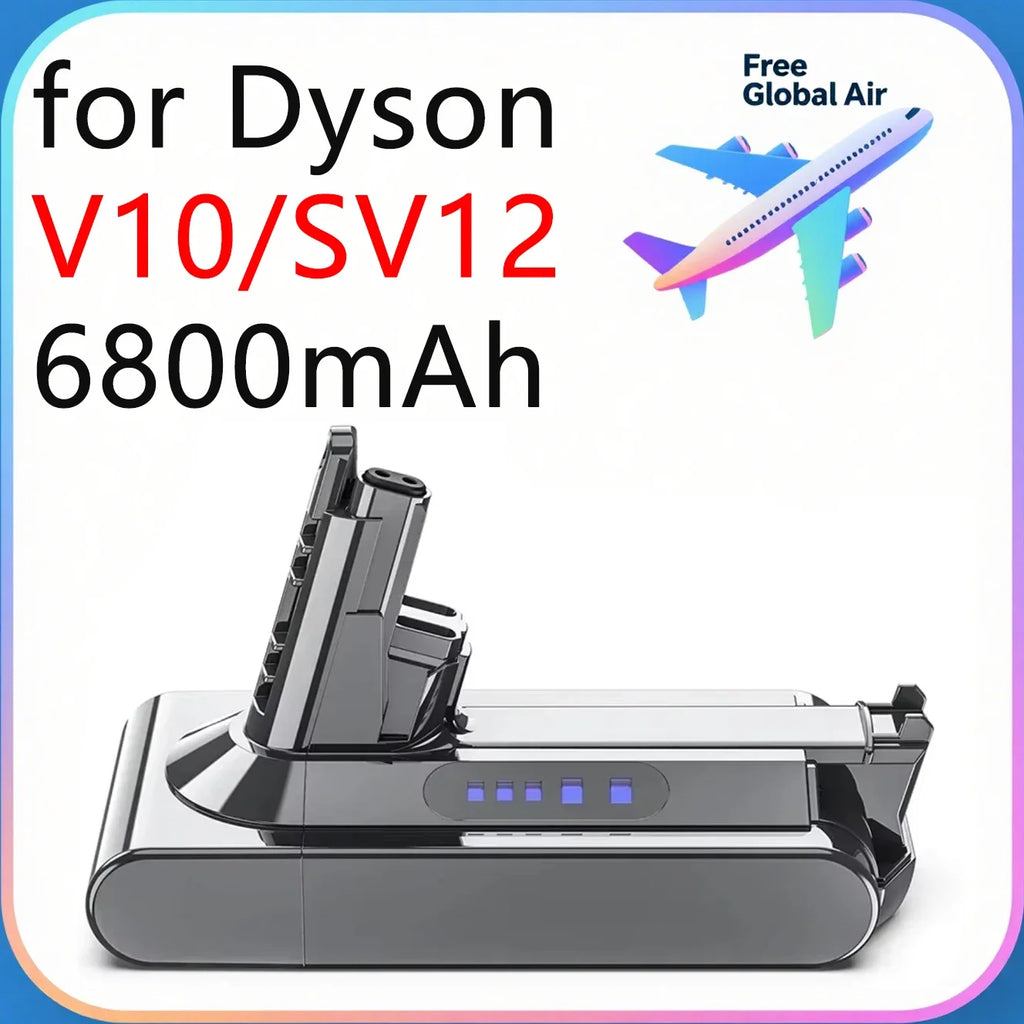 Dyson V10 Replacement Battery 25.2V 6800mAh – SV12 Li-ion Replacement Battery HIP