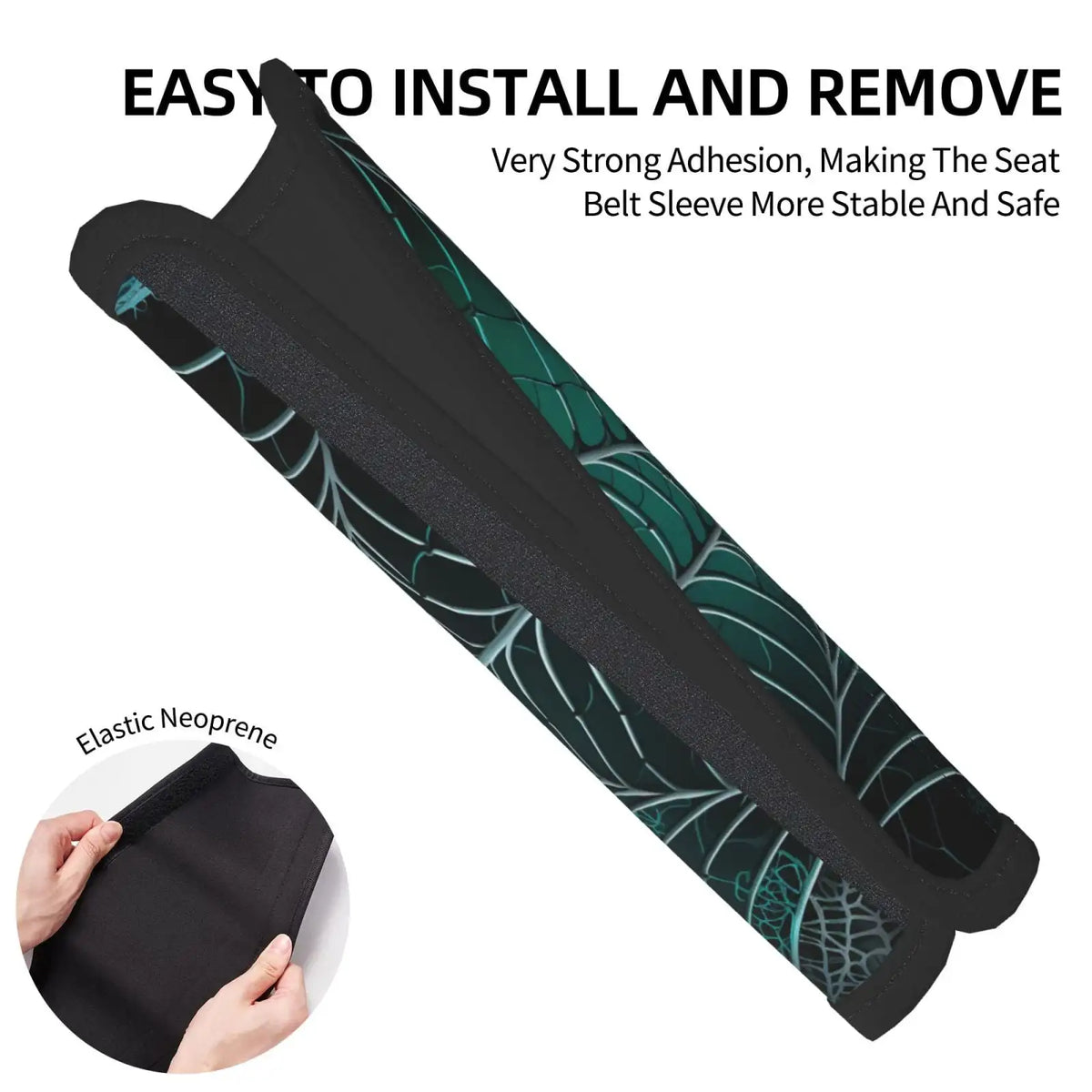 Spider Web Gothic Seat Belt Shoulder Pads 2-Pack – Black Seat Belt Cover HIP
