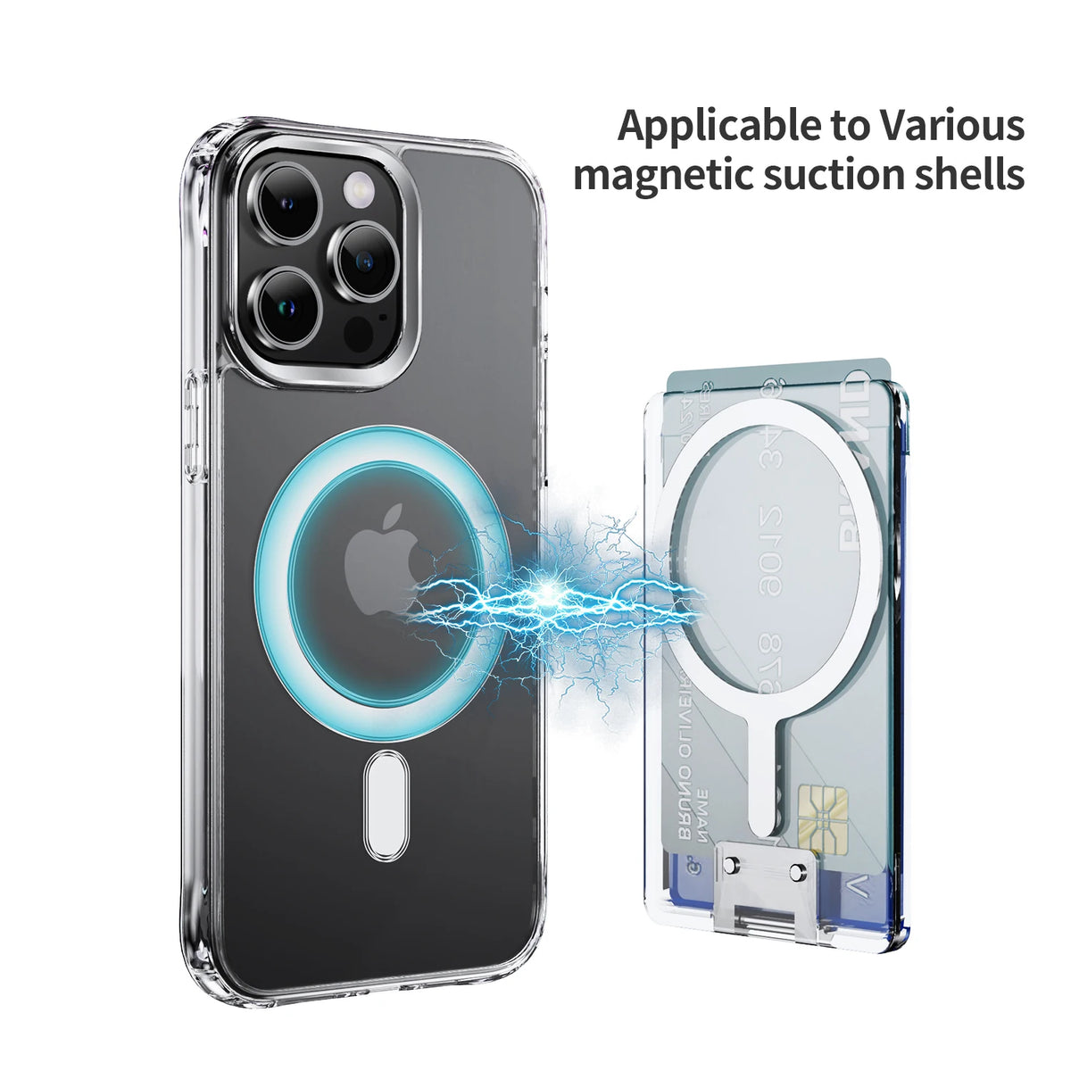 MagSafe Transparent Card Wallet Case – iPhone 15 16 17 Magnetic Card Wallet HIP