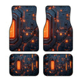 4-Piece Non-Slip Car Floor Mats – Orange Circuit Tech Design Car Floor Mats HIP black
