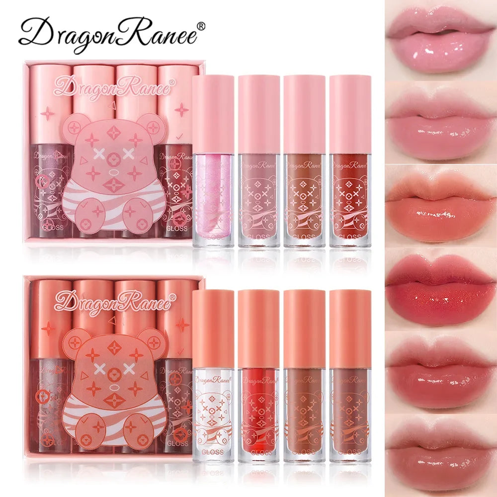 Dragon Ranee Plumping Mirror Lip Gloss Set – Long-Lasting Shine Lip Gloss Set HIP
