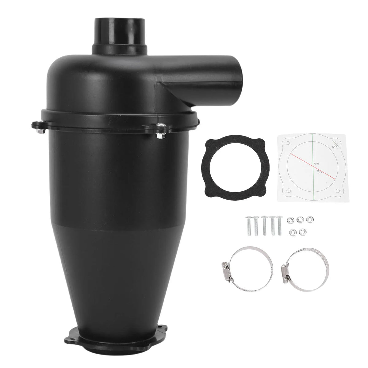 Cyclone Dust Collector Separator Cyclone Dust Collector Separator with Sealing for Wet Dry Vacuum Cleaners High Performance HIP black
