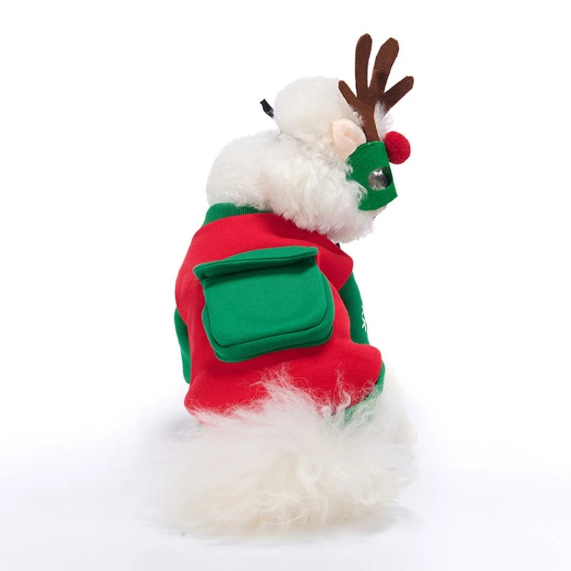 Halloween & Christmas Plush Dog Sweater – Warm Pet Costume Dog Costume Sweater HIP