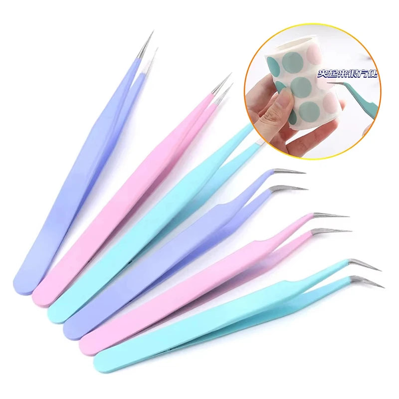 Colorful Stainless Steel Tweezers – Nail Art & DIY Crafts Nail Art Tweezers HIP