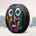 Abstract Colorful Face Spare Tire Cover – Polyester UV Guard Spare Tire Cover HIP 1 17 in