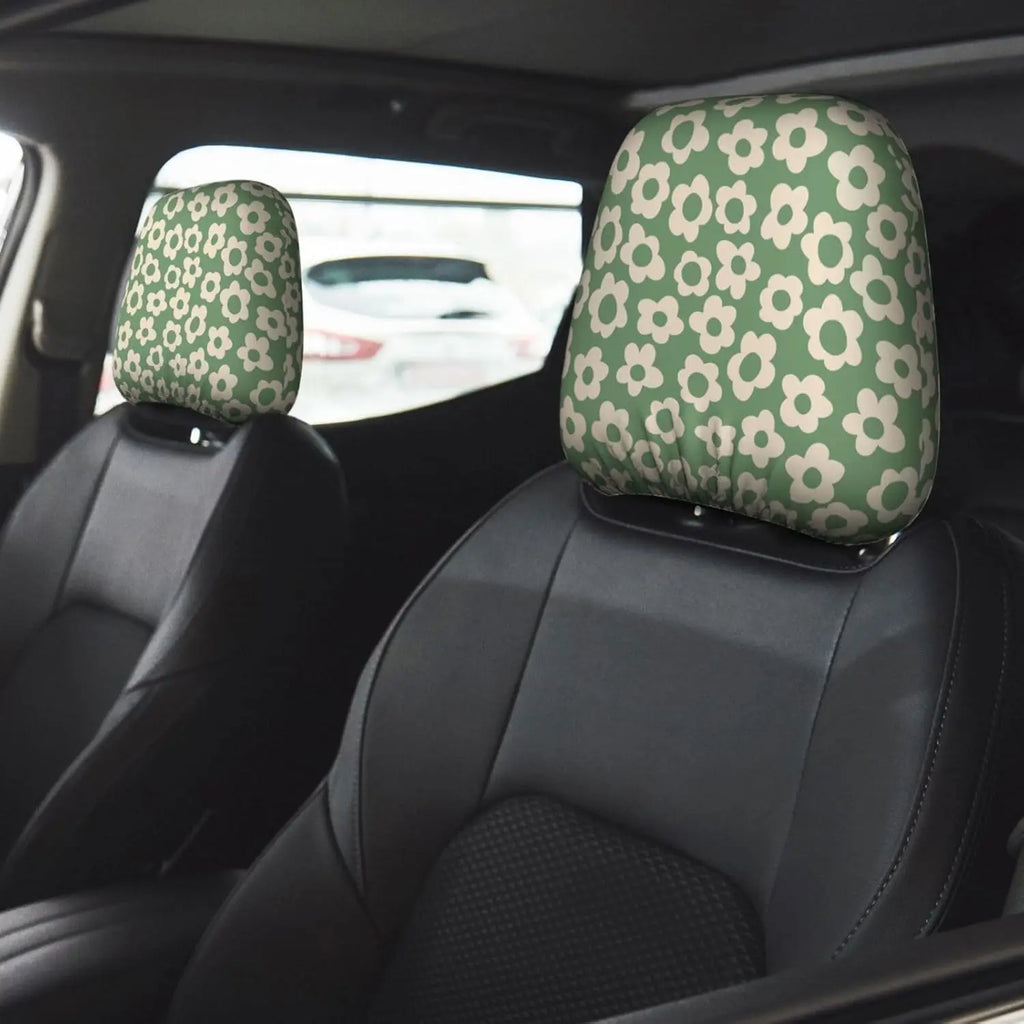 Vintage Groovy Flowers Car Headrest Covers – 2 Pack Car Headrest Covers HIP
